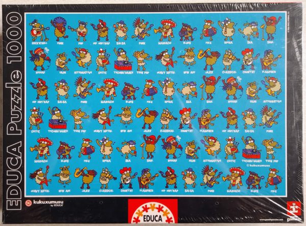 Image of the puzzle 1000, Educa, Music, by Kukuxumusu, Factory Sealed, Picture of the box