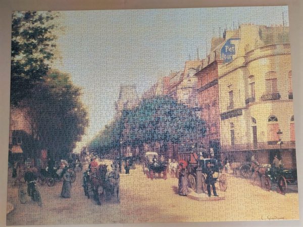 Image of the puzzle 1500, MB, Boulevard des Italiens, by Edmond Grandjean, Complete, Picture of the puzzle