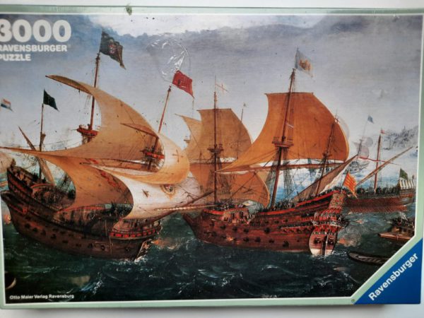 Image of the puzzle 3000, Ravensburger, Against the Spanish Armada, by Aert Anthonisz, Factory Sealed, PIcture of the box