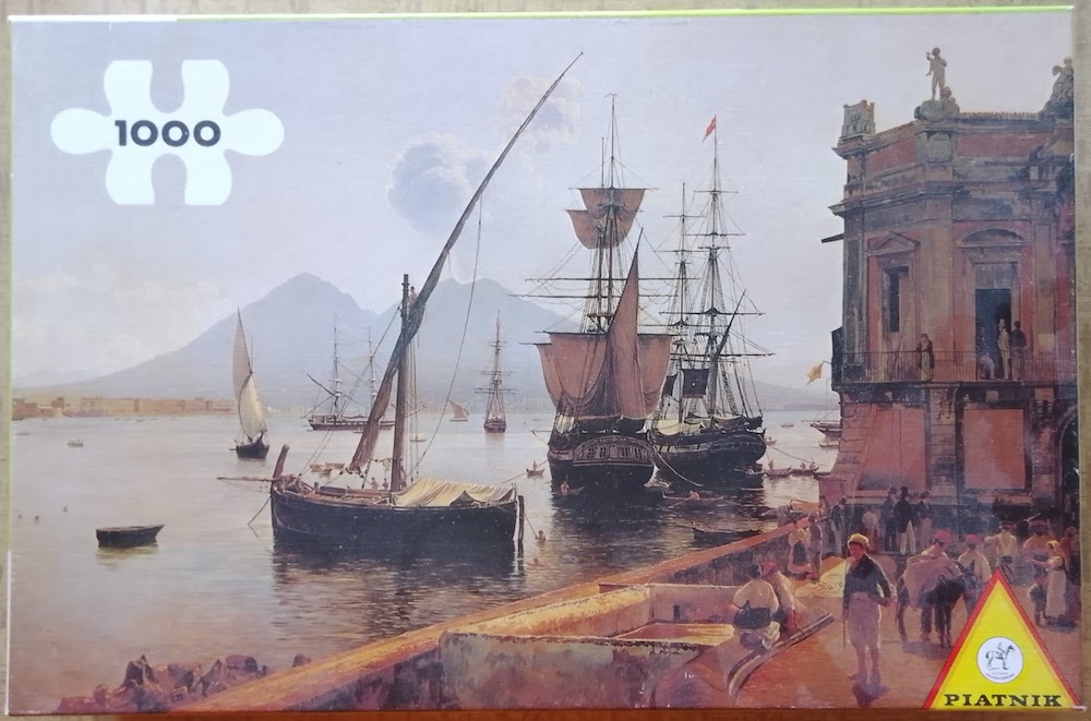 1000, Piatnik, The Port of Naples with Vesuvius, by Rudolf von Alt, Sealed Bag, 2022-01-12 Image of the puzzle 1000, Piatnik, The Port of Naples with Vesuvius, by Rudolf von Alt, Sealed Bag, Picture of the box
