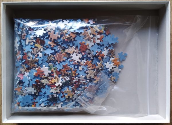 Image of the puzzle 1000, Ravensburger, St Pauls and Ludgate Hill, by Derek Braithwaite, Complete, Picture fo the bag