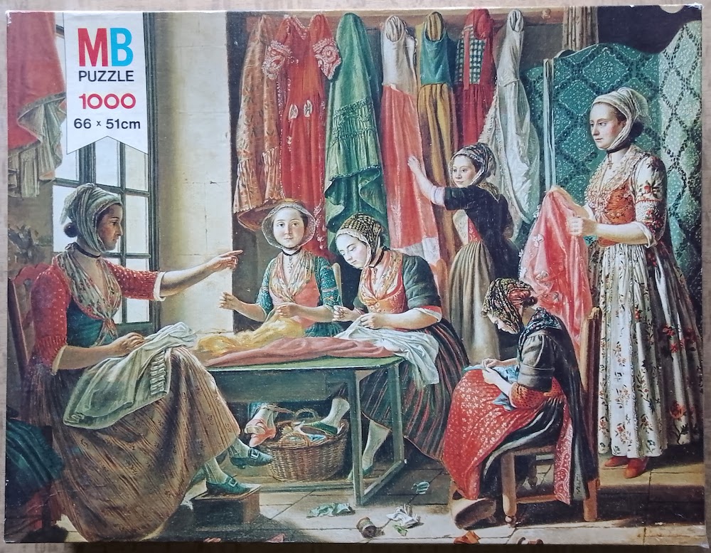 1000, MB, Atelier de Couture en Arles, by Antoine Raspal, Sealed Bag, 2022-09-20 Image of the puzzle 1000, MB, Atelier de Couture en Arles, by Antoine Raspal, Sealed Bag, Picture of the box