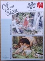Image of the puzzle 1000x2, Jumbo, At the Waterfall & Sunbathing in the Garden, by Cornelis Jetses, Complete, Picture of the box