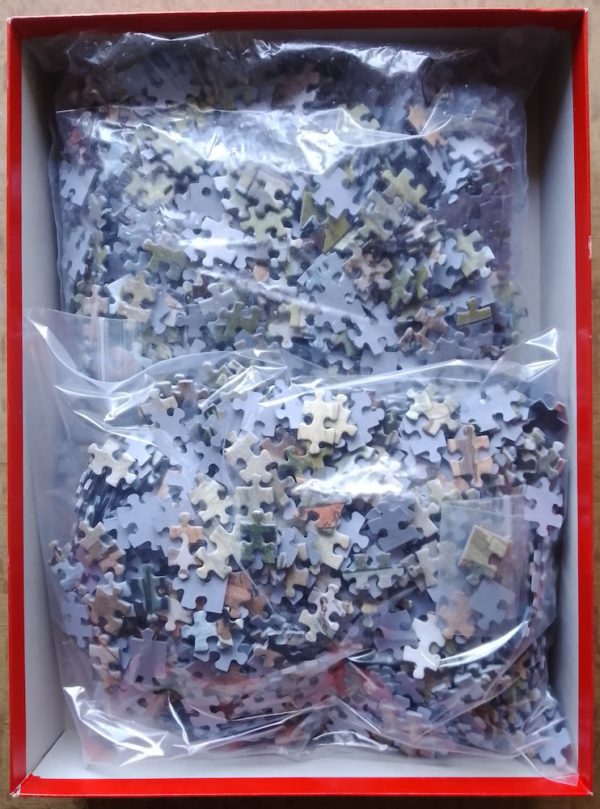 Image of the puzzle 1000x2, Jumbo, Sheep Shearing & The Last Hayload, by Cornelis Jetses, Incomplete, Picture of the bag