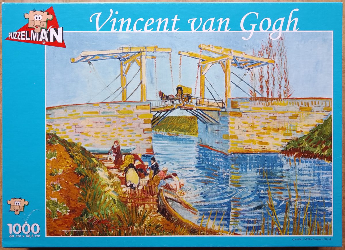 1000, Puzzelman, Langlois Bridge, by Vincent van Gogh, Complete, 2022-10-01 Image of the puzzle 1000, Puzzelman, Langlois Bridge, by Vincent van Gogh, Complete, Picture of the box