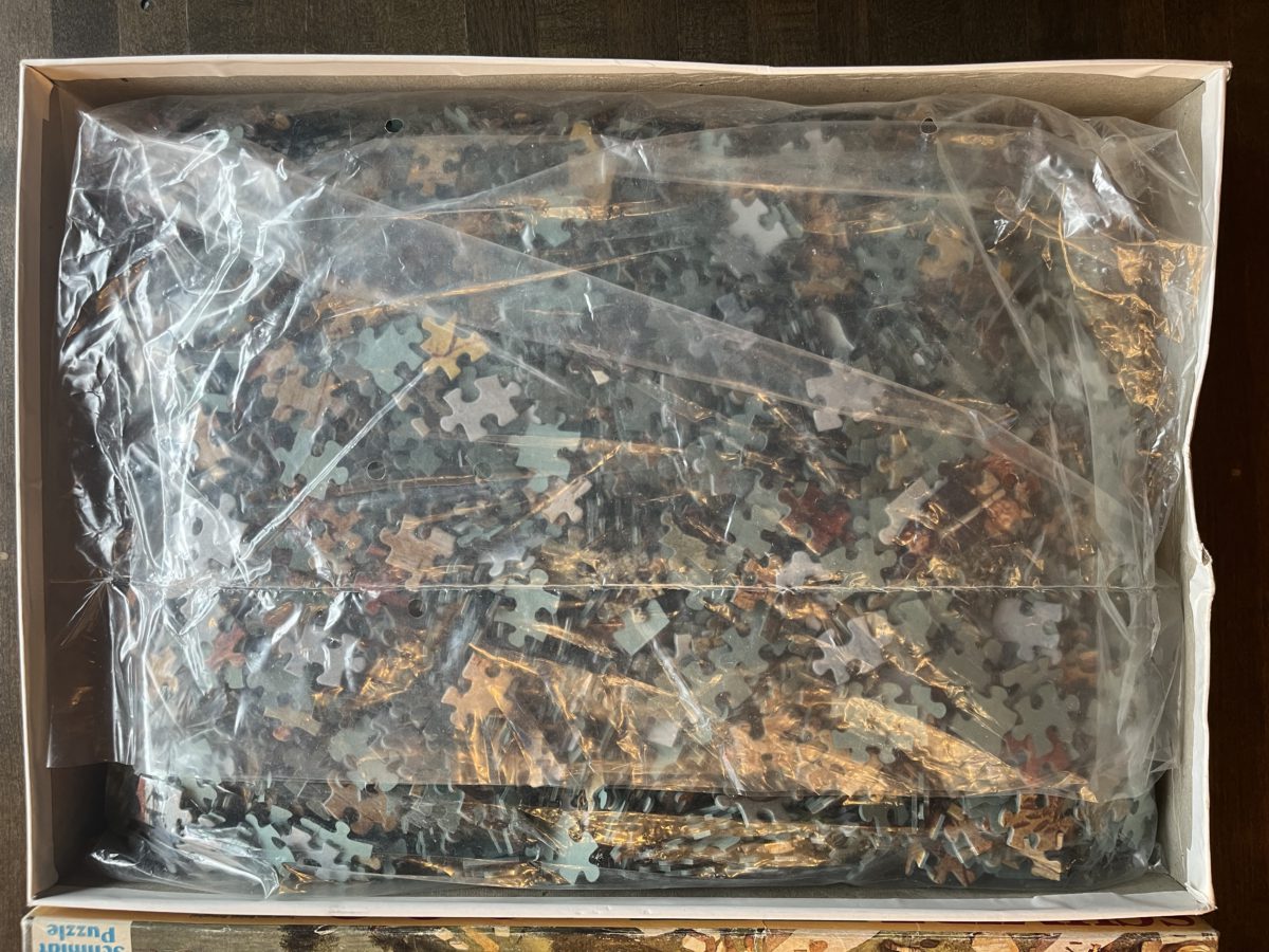 Image of the puzzle 4000, Schmidt, The Tower of Babel, Pieter Bruegel, Sealed Bag, Picture of the bag