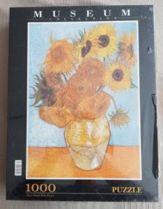 Image of the puzzle 1000, Clementoni, Sunflowers, by Vincent van Gogh, Factory Sealed, Picture of the box