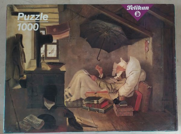 Image of the puzzle 1000, Pelikan, The Poor Poet, Carl Spitzweg, Sealed Bag, Picture of the box