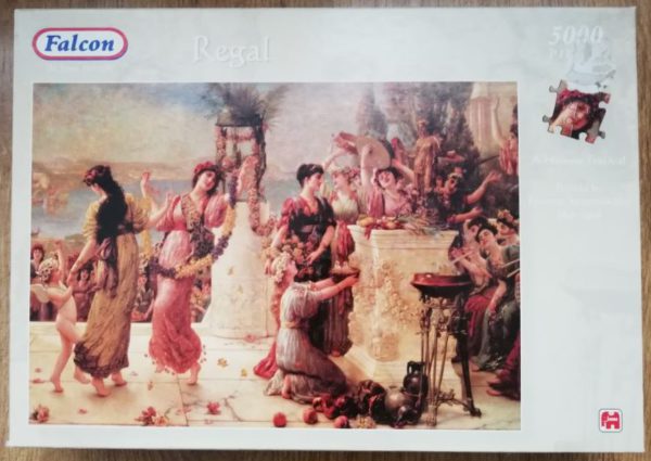 Image of the puzzle 5000, Falcon, A Harvest Festival, by Émile Eisman-Semenowsky, Sealed Bag, Picture of the box