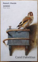 Image of the puzzle 1000, Puzzelman, The Goldfinch, by Carel Fabritius, Complete, Picture of the box