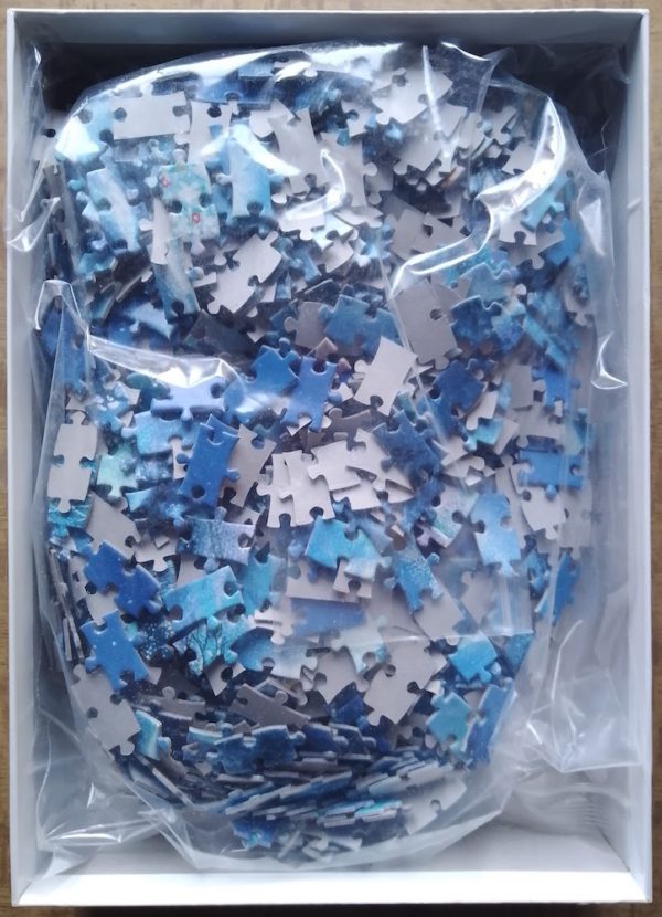 Image of the puzzle 1000, Express Gifts, The Road to Christmas, by Bill Bell, Complete, Picture of the bag