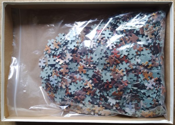 Image of the puzzle 1000, Falcon, Louis XIV State Coach, by Adam Frans van der Meulen, Complete, Picture of the bag