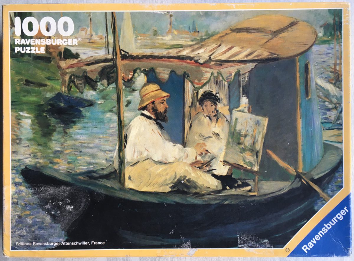 1000, Ravensburger, The Barque, by Édouard Manet, Sealed Bag, 2024-10-01 Image of the puzzle 1000, Ravensburger, The Barque, by Édouard Manet, Sealed Bag, Picture of the box