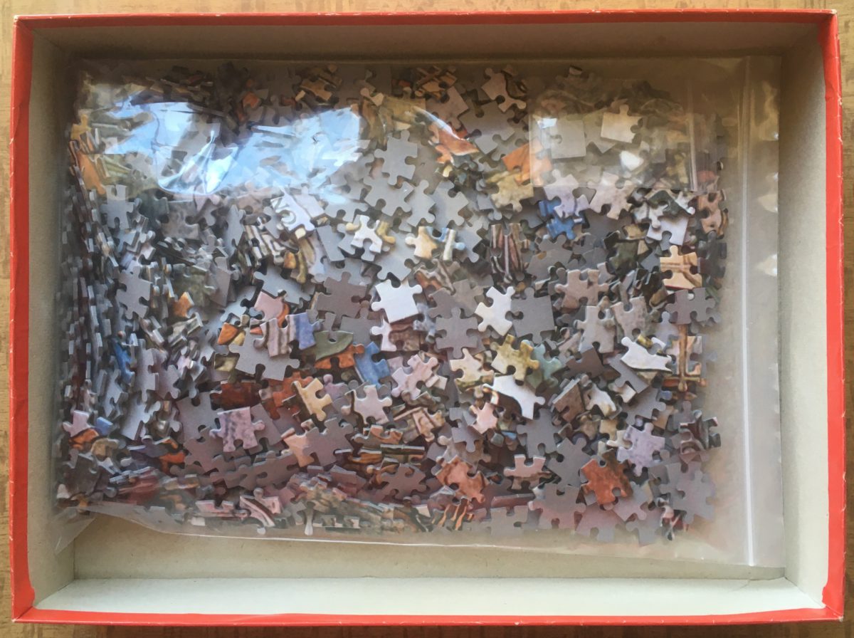 Image of the puzzle 1000, Jumbo, The Carol Singes, by Anton Pieck, Complete, Picture of the bag