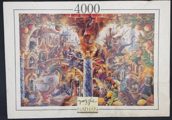 Image of the puzzle 4000, Nathan, Venetian Follies, by Gabor Szittya, Sealed Bag, Picture of the box