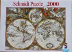 Image of the puzzle 2000, Schmidt, Ancient Map of the World, by Justus Danckerts, Complete, Picture of the box