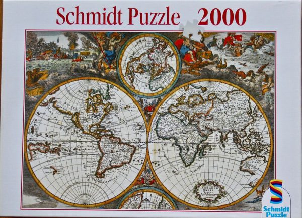 Image of the puzzle 2000, Schmidt, Ancient Map of the World, by Justus Danckerts, Complete, Picture of the box