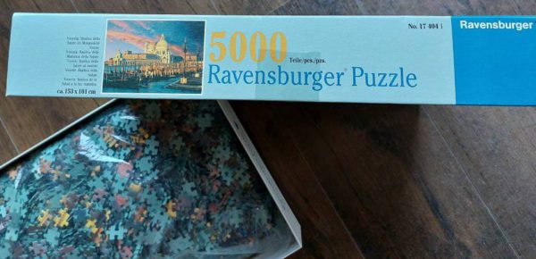 Image of the puzzle 5000, Ravensburger, Venice: Basilica della Salute at Sunrise, Sealed Bag, Picture of the box
