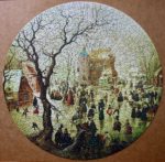 Image of the puzzle 500, Waddington, A Winter Scene with Skaters near a Castle, by Hendrick Avercamp, Complete, Picture of the puzzle