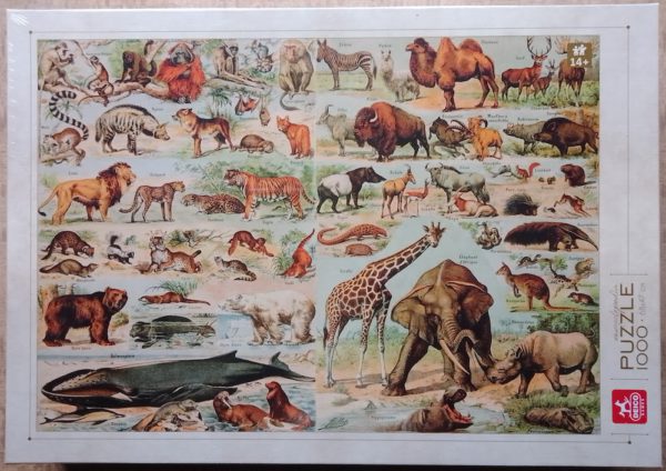 Image of the puzzle 1000, Deico, Encyclopedia Puzzle, Mammals, by Adolphe Philippe Millot, Factory Sealed, Picture of the box