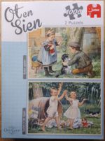Image of the puzzle 1000x2, Jumbo, Playing Outside & Playing in the Rain, by Cornelis Jetses, Complete, Picture of the box