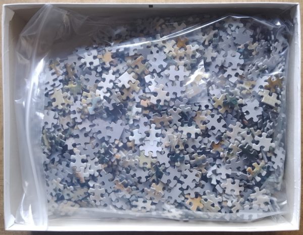 Image of the puzzle 1500, MB, Sentimental Journey, by Alan Maley, Complete, Picture of the bag