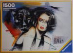 Image of the puzzle 1500, Ravensburger, Woman with Black Panther, by Badoo, Sealed Bag, Picture of the box
