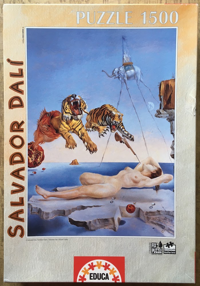 1500, Educa, Dream Caused by the Flight of a Bee..., by Dalí, Sealed Bag, 2025-07-23 Image of the puzzle 1500, Educa, Dream Caused by the Flight of a Bee..., by Dalí, Sealed Bag, Picture of the box