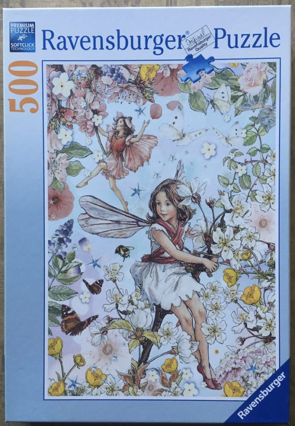 Image of the puzzle 500, Ravensburger, Flower Fairies, by Cicely Mary Barker, Complete, Picture of the box