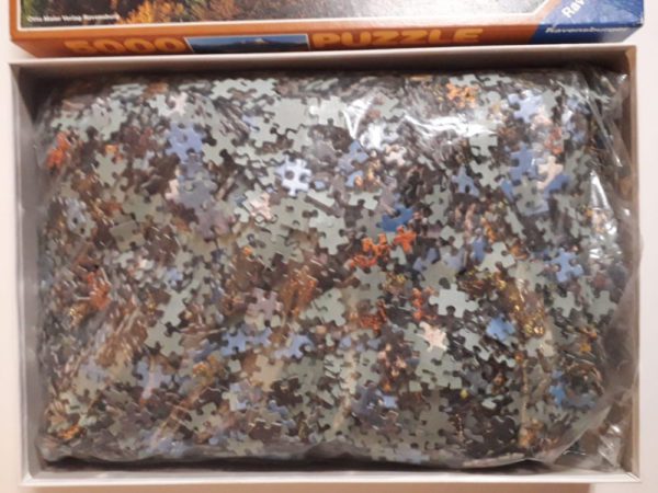 Image of the puzzle 5000, Ravensburger, Autumn in the Alps, Sealed Bag, Picture of the bag