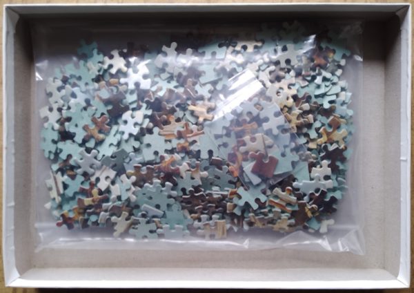 Image of the puzzle 500, MB, Leuvehaven around 1865, by Andries Scheerboom, Complete, Picture of the bag