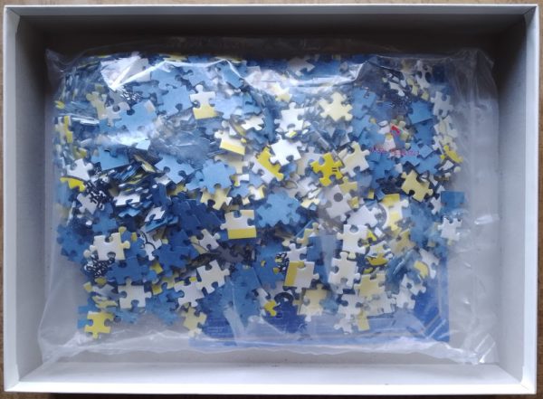 Image of the puzzle 1000, Ravensburger, ...So that the Sun shines for You, by Sheepworld, Sealed Bag, Picture of the bag