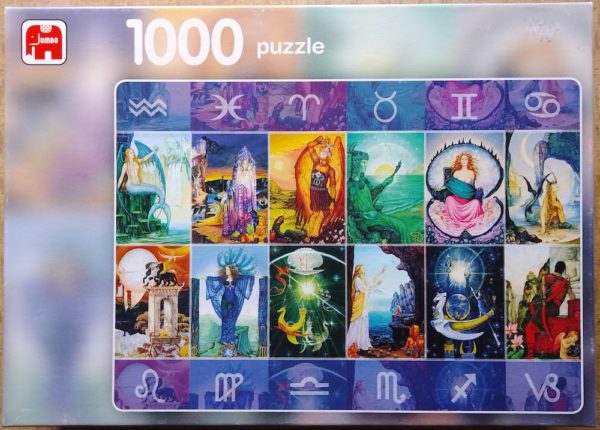 Image of the puzzle 1000, Jumbo, Fantasy Zodiac Signs, by Linda & Roger Garland, Complete, 2022-12-14, Picture of the box