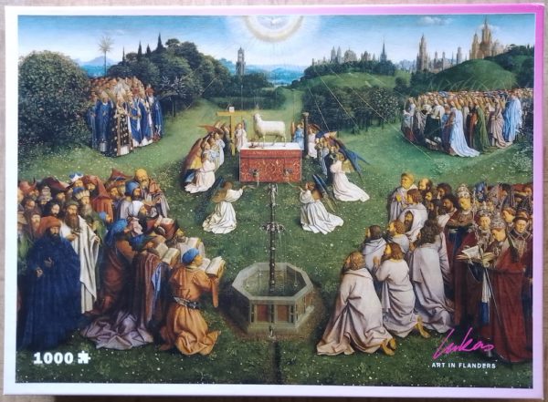 Image of the puzzle 1000, Lukas, The Adoration of the Mystic Lamb, by Jan & Hubert van Eyck, Complete, Picture of the box