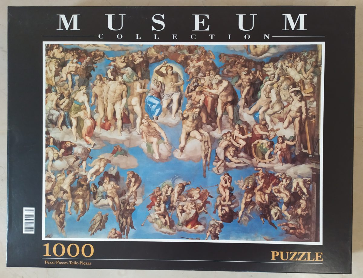 1000, Clementoni, Universal Judgement, Michelangelo, Sealed Bag, Listed by Barebrain Image of the puzzle 1000, Clementoni, Universal Judgement, Michelangelo, Sealed Bag, Picture of the box
