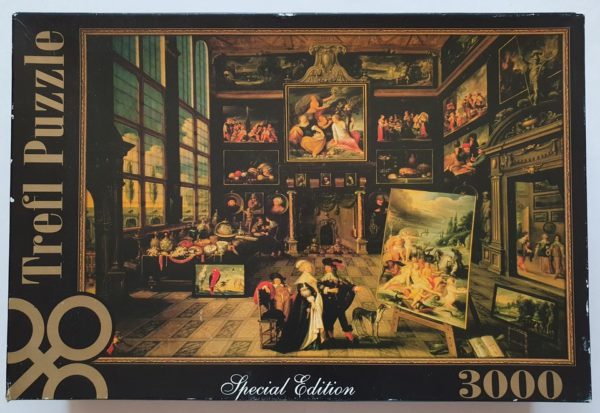 Image of the puzzle 3000, Trefl, Interior of a Collectors Gallery of Paintings and Objets d Art, Cornelis de Baellieur. Picture of the box