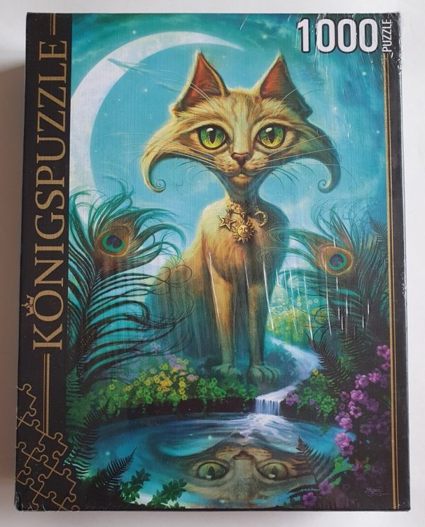 Image of the puzzle 1000, Königspuzzle, Cat and Reflection, by Jeff Haynie, Factory Sealed, Picture of the box