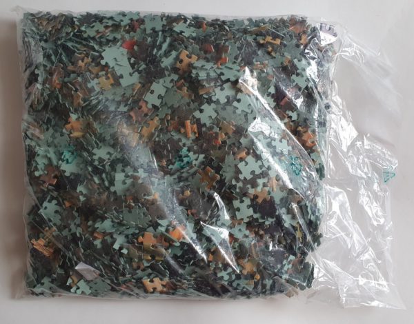 Image of the puzzle 3000, Trefl, Interior of a Collectors Gallery of Paintings and Objets d Art, Cornelis de Baellieur. Picture of the bag with pieces puzzle