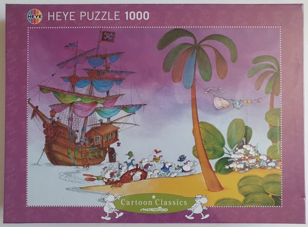 Image of the puzzle 1000, Heye, Trap, Guillermo Mordillo. Picture of the box