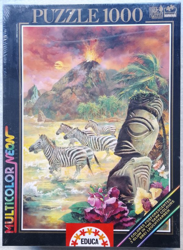 Image of the puzzle 1000, Educa, Fire on the Sacred Mountain, Factory Sealed, Picture of the box