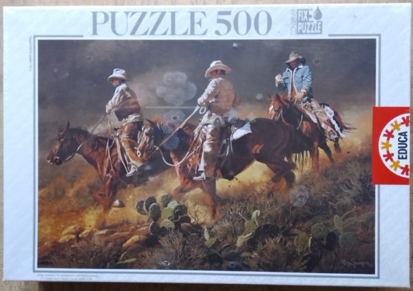 Image of the puzzle 500, Educa, The Wild West, by Ray Swanson, Factory Sealed, Picture of the box
