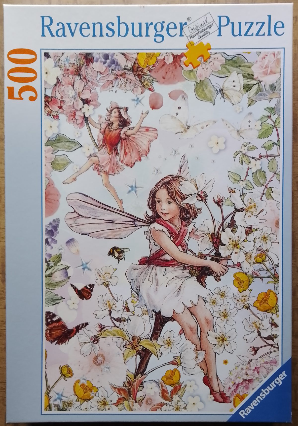 500, Ravensburger, Flower Fairies, by Cicely Mary Barker Image of the puzzle 500, Ravensburger, Flower Fairies, by Cicely Mary Barker, Picture of the box