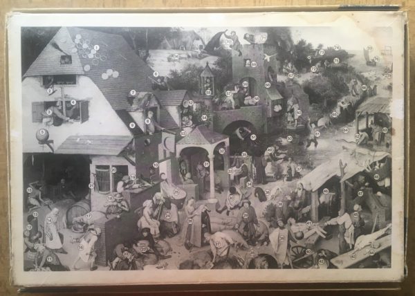 Image of the puzzle 3000, Ravensburger, Dutch Proverbs, by Pieter Bruegel the Elder, Complete, Picture of the back