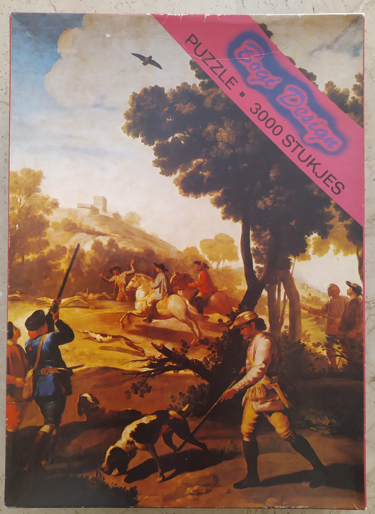 3000, Bogi Design, Partridge Shooting, by Francisco de Goya, Sealed Bag, Listed by Barebrain Image of the puzzle 3000, Bogi Design, Partridge Shooting, by Francisco de Goya, Sealed Bag, Picture of the box