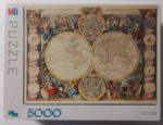 Image of the puzzle 5000, MB, New World Map, by Nicolas Bailleul, Factory Sealed, Picture of the box