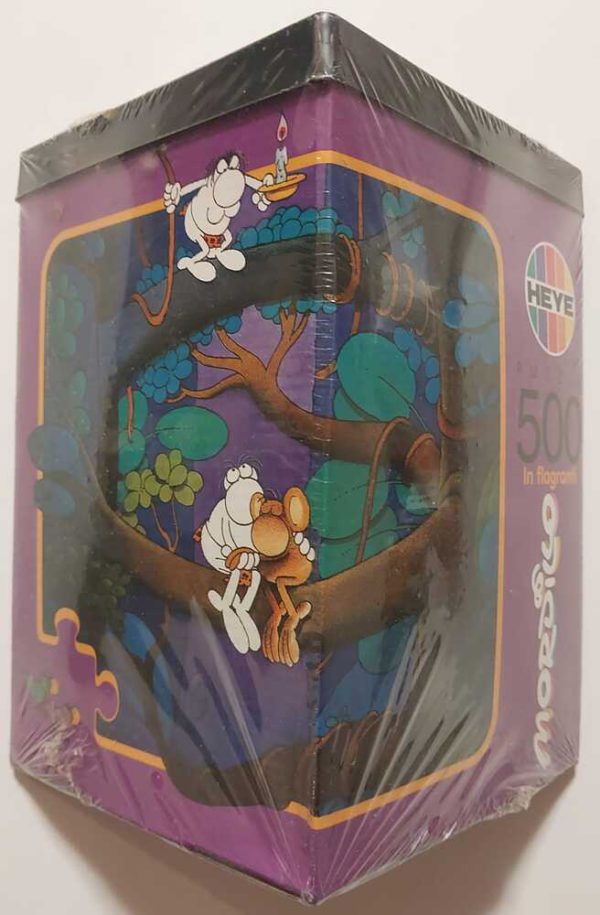 Image of the puzzle 500, Heye, In Flagranti, by Guillermo Mordillo, Factory Sealed, Picture of the box