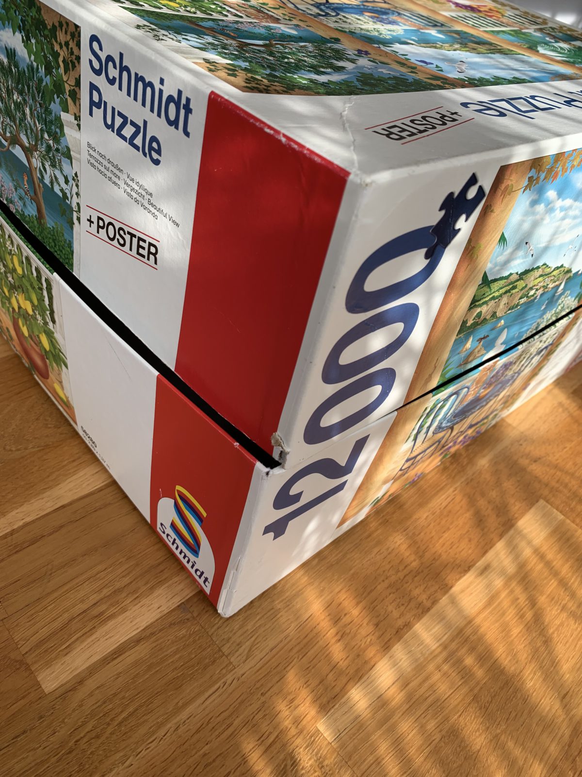 Image of the puzzle 12000, Schmidt, Beautiful View, Cornelia Ellinger, Sealed Bag, Detail of the box