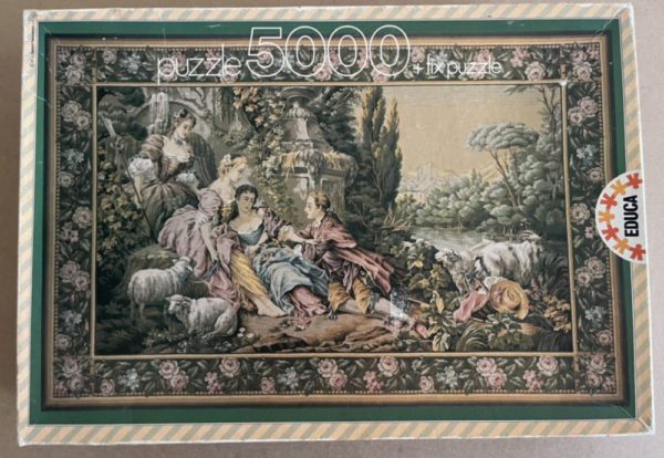 Image of the puzzle 5000, Educa, The Gallant Shepherd, François Boucher, Sealed Bag, Picture of the box