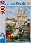 Image of the puzzle 500, Jumbo, Flower Sellers on the Spanish Steps, Complete, Picture of the box