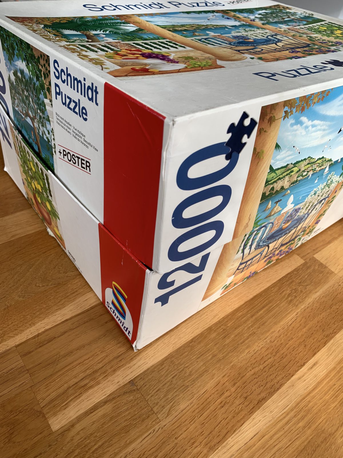 Image of the puzzle 12000, Schmidt, Beautiful View, Cornelia Ellinger, Sealed Bag, Detail of the box